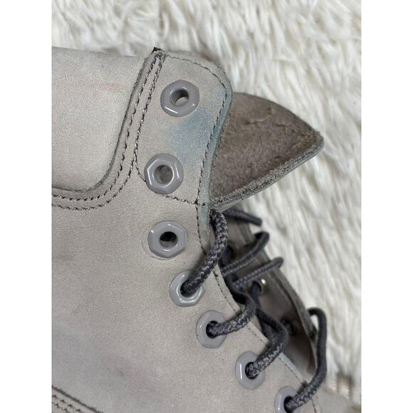Timberland Boots Mens Size 8M Gray Leather Nubuck 6 Inch Lace Up Work Hiking - Picture 6 of 8